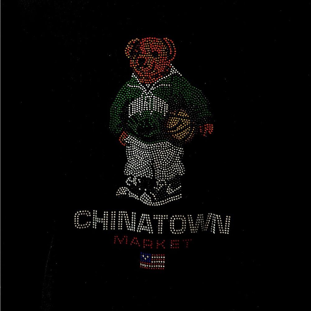Chinatown Market Rhinestone Bear Basketball Tee Sz Lg